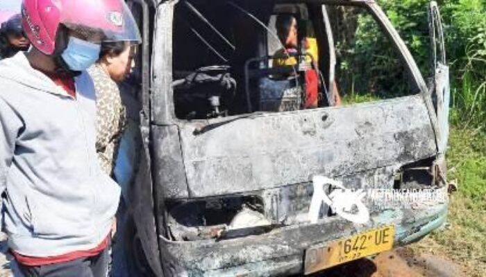 Mobil Angkot Meledak Usai Isi Bensin di SPBU Anggoeya Kendari