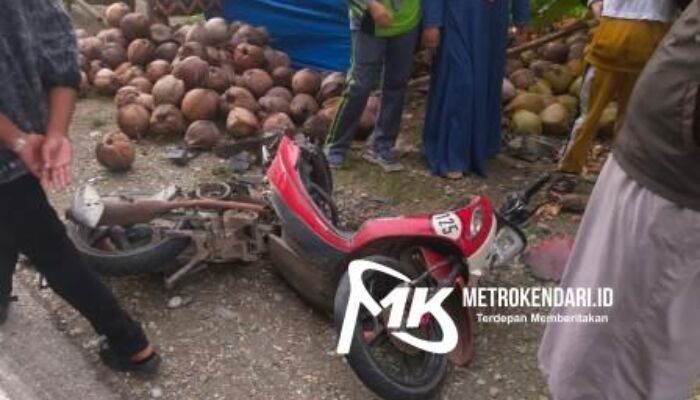 Pengendara Motor Matic Tewas di Tempat Usai Tabrakan dengan Truk di Kolut