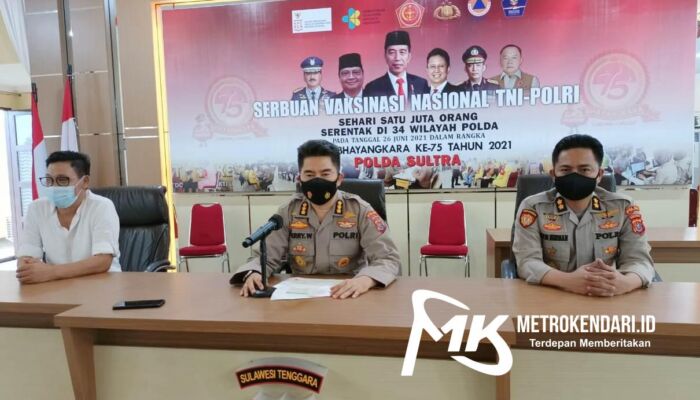 Polda Sultra Mulai Lakukan Vaksinasi Serentak, Target 1 Juta Orang Per Hari