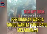 Viral! Video Wanita Baru Melahirkan Ditandu Sejauh 2 Km di Konsel