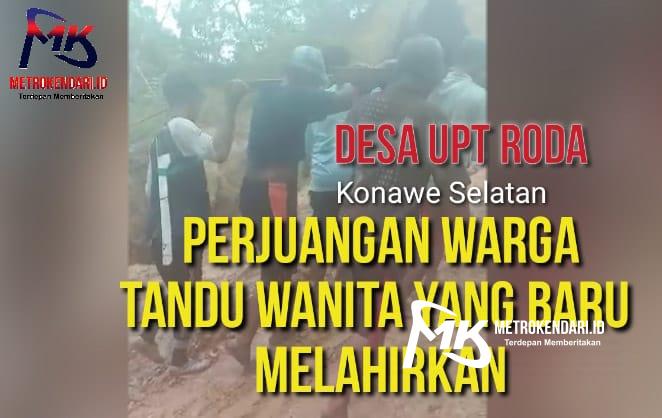 wanita melahirkan ditandu