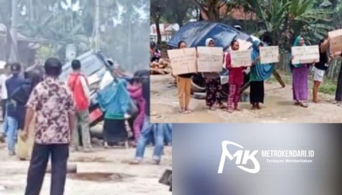 Protes Jalan Rusak, Emak-emak Sandera Sebuah Mobil Dinas di Muna