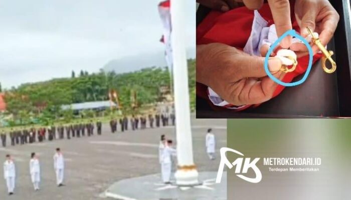 Viral Bendera Merah Putih Jatuh Saat Upacara Hut RI ke-76 di Konut