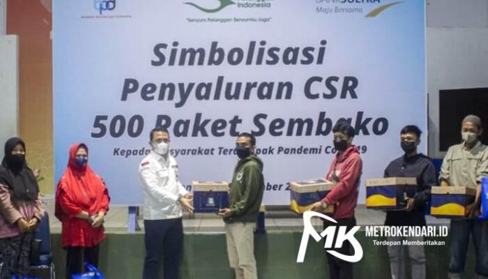 Aksi Peduli Bank Sultra, Salurkan Bantuan Untuk Warga Terdampak Pandemi Covid-19