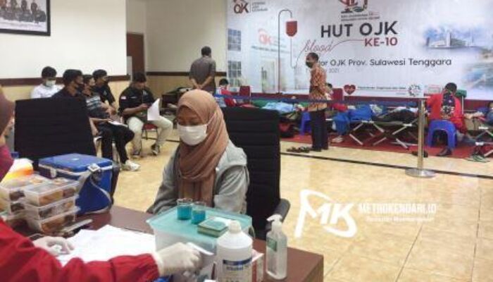 Aksi Sosial di HUT ke-10, OJK Sultra Bantu Penuhi Stok Darah di PMI