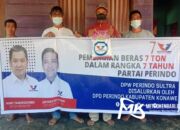 HUT ke-7, DPW Perindo Sultra Salurkan Bantuan 7 Ton Beras Untuk Warga Kurang Mampu