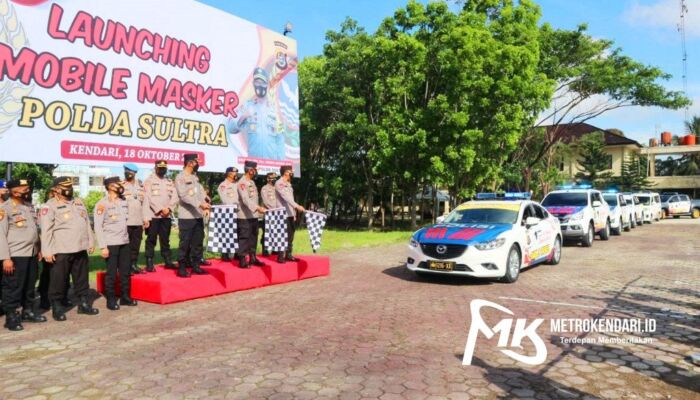 Polda Sultra Luncurkan Mobil Masker Disiplinkan Masyarakat Patuhi Prokes