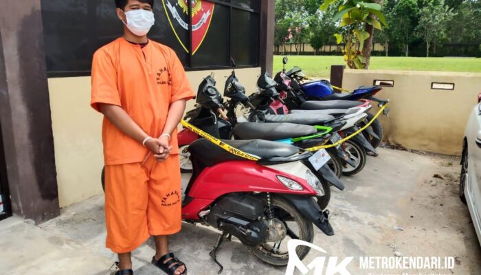 Dua Spesialis Curanmor di Kendari Ditangkap,  Polisi Sita 12 Motor Curian