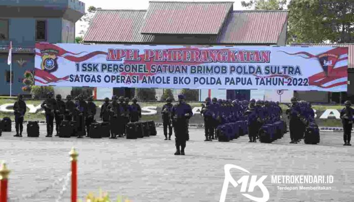 Ratusan Personel Brimob Polda Sultra Dikirim ke Papua Hadapi KKB