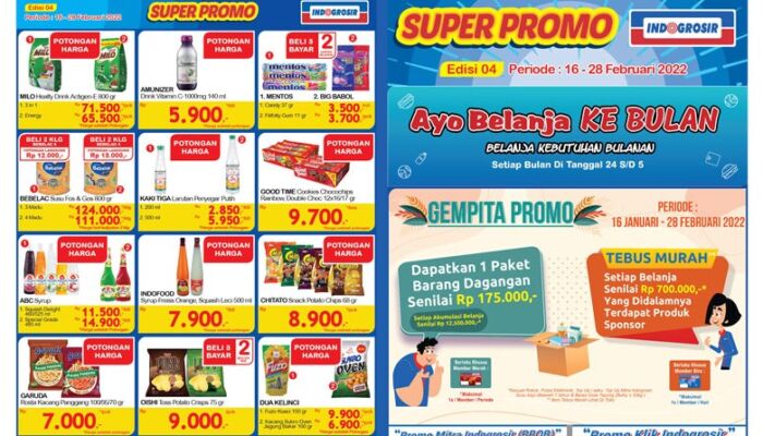 Super Promo Indogrosir Kendari Terbaru 16-28 Ferbuari, Banyak Potongan Harga