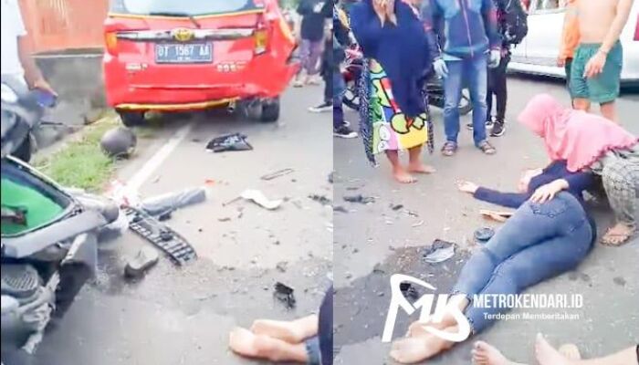 Pengendara Motor di Konawe Tabrak Mobil Parkir, Dua Korban Luka-luka