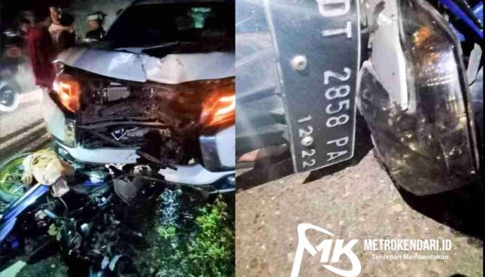 Tabrakan Maut Pajero Vs Motor di Besulutu Konawe, Satu Korban Meninggal