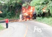 Sebuah Truk Pengangkut BBM Ludes Terbakar di Jalan Poros Kolaka Utara