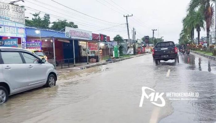 Jalan Martandu Menuju Perkantoran Gubenur Sultra Jadi Langganan Banjir