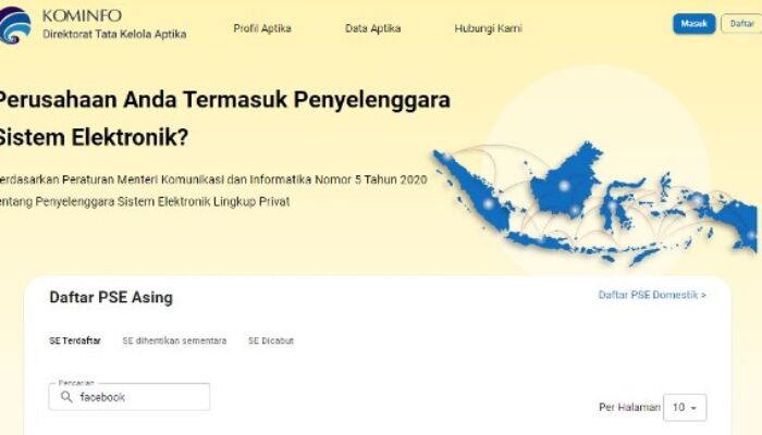 Lolos Pemblokiran, Ini Deretan Aplikasi yang Terdaftar di PSE Kominfo