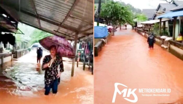 Detik-detik Banjir Sapu Pemukiman Warga di Laonti, Diduga Akibat Tambang