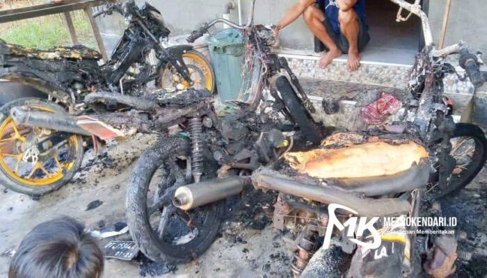 Tragis, 3 Unit Sepeda Motor Warga di Konawe Ludes Dibakar OTK