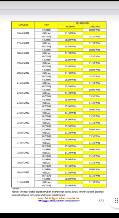 Jadwal Kapal