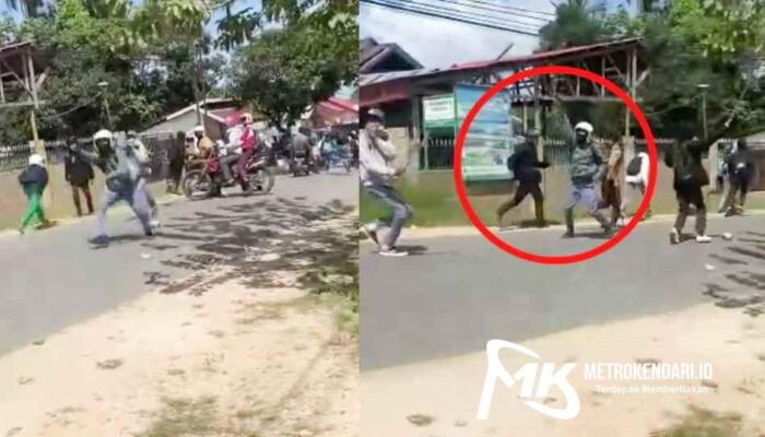 Heboh, Pelajar SMA di Kendari Terlibat Tawuran Saling Kejar Pakai Sajam