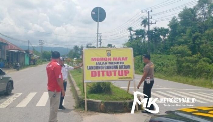 Jalan Poros Gunung Merah Konsel, Hari Ini Masih Ditutup Warga