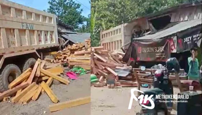 Truk Tabrak Kios di Konut, Satu Warga yang Sedang Tidur Terlindas