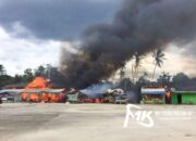 Lima Kios Warga Ludes Terbakar di Pelabuhan Wawonii Selatan