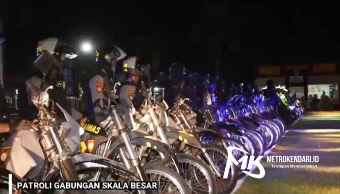 Tindak Tegas Pelaku Kejahatan, Polresta Kendari Gelar Patroli Skala Besar