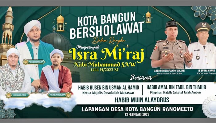 Peringatan Isra Mi’raj di Desa Kota Bangun Ranomeeto Dihadiri Habib Husen Bin Usman Al Hamid