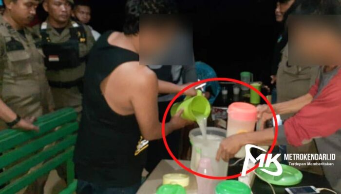 Razia Miras, Polisi Sita Puluhan Liter Pongasi di Kendari