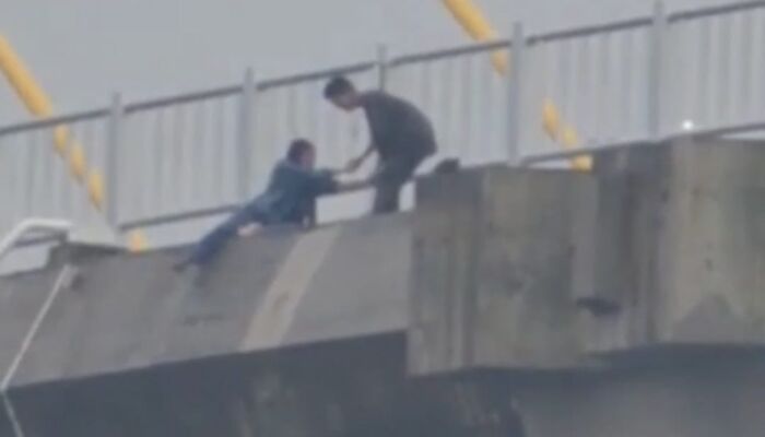 Viral Video Seorang Wanita Nekat Ingin Lompat Dari Jembatan Teluk Kendari