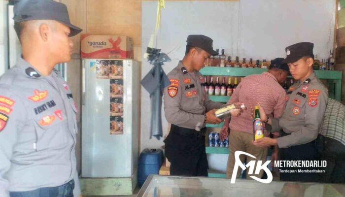 Razia Miras di Konawe Utara, Polisi Sita Puluhan Botol Minuman Jenefer