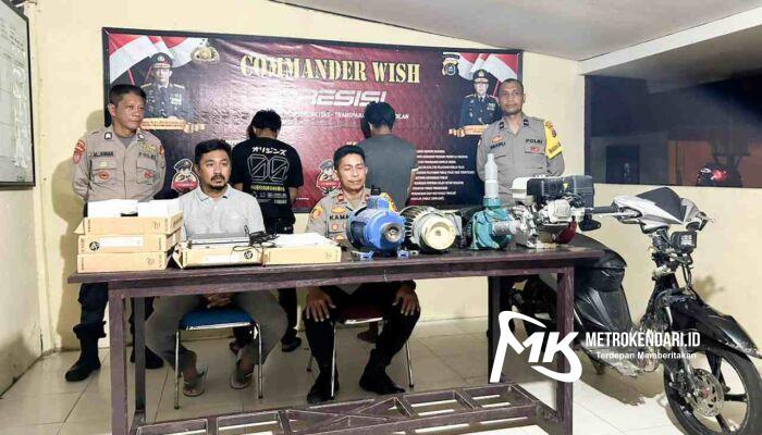 Dua Pelaku Spesialis Pencurian Elektronik dan Mesin di Wawonii Diringkus Polisi