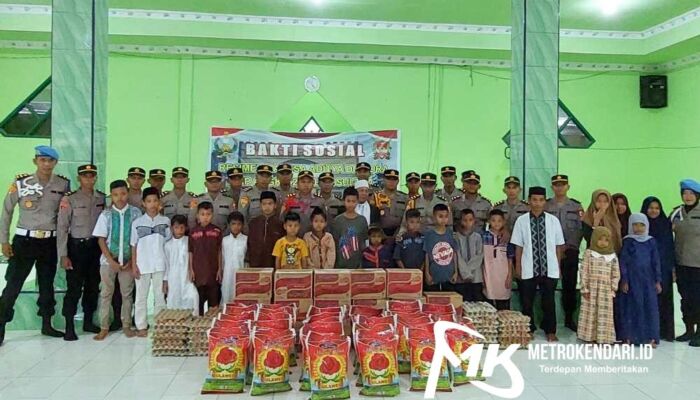 Siswa SIP Angkatan 52 RAD Polda Sultra Serahkan Bansos ke Panti Asuhan Amliyah Kendari