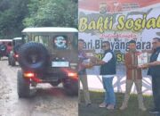 HUT Bhayangkara ke 77, Polda Sultra Gelar Offroad Sambil Bagi Sembako di Pelosok Desa