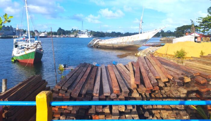 Ditpolairud Polda Sultra Gagalkan Penyelundupan Kayu Ilegal di Perairan Buton Utara