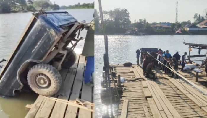 Lagi! Mobil Jatuh ke Sungai di Dermaga Pincara Laosu Konawe