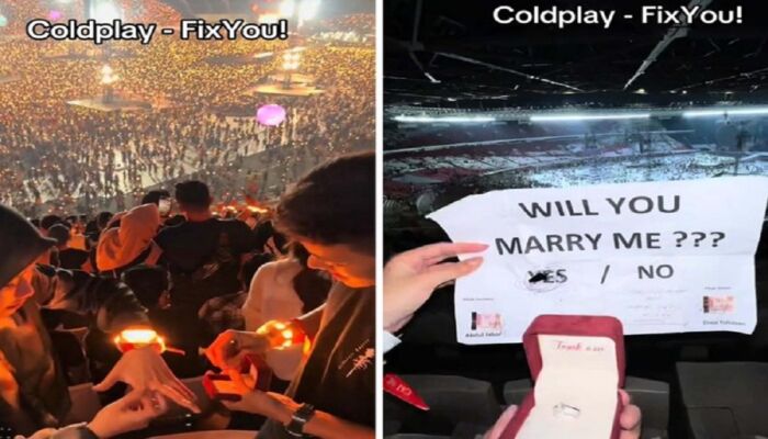 Bikin Netizen Terharu, Pria Ini Lamar Pacarnya Saat Konser Coldplay di GBK