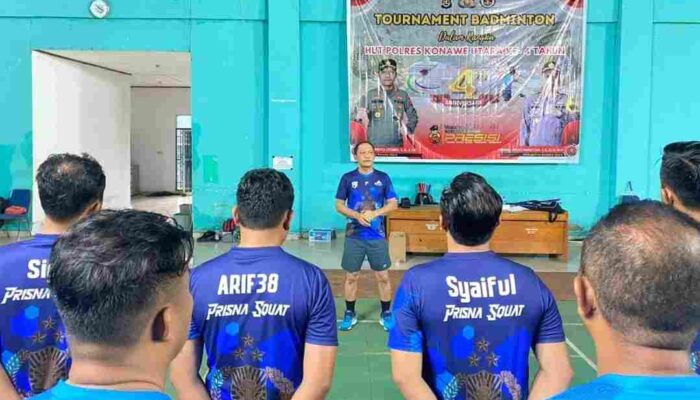 AKBP Priyo Utomo Buka Kejuaraan Badminton HUT Polres Konut ke-4