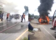 Breaking News! Sebuah Mobil Ludes Terbakar di Tengah Jalan di Poasia Kota Kendari