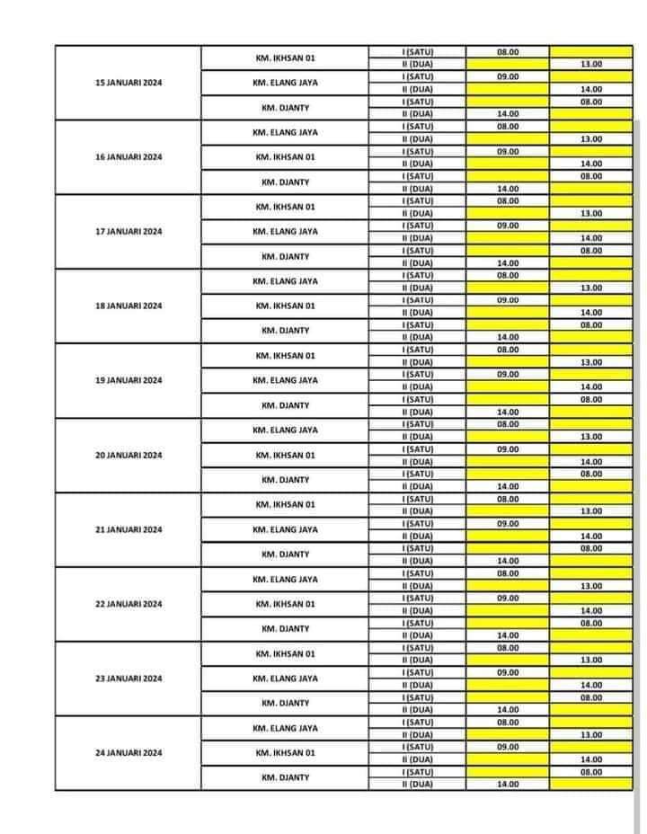 Jadwal Kapal Ferry