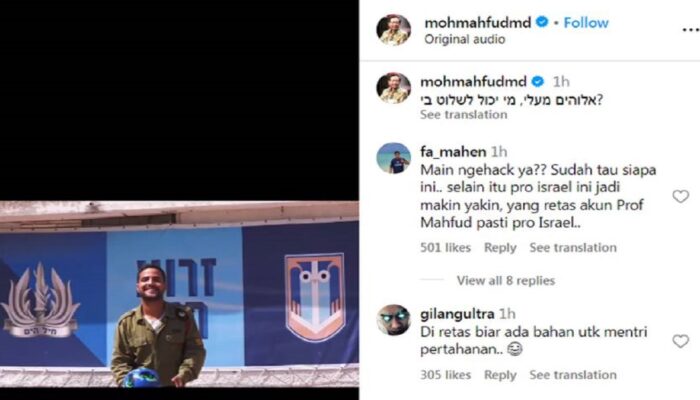 Akun Instagram Mahfud MD Diretas, Unggah Konten Tentara Israel