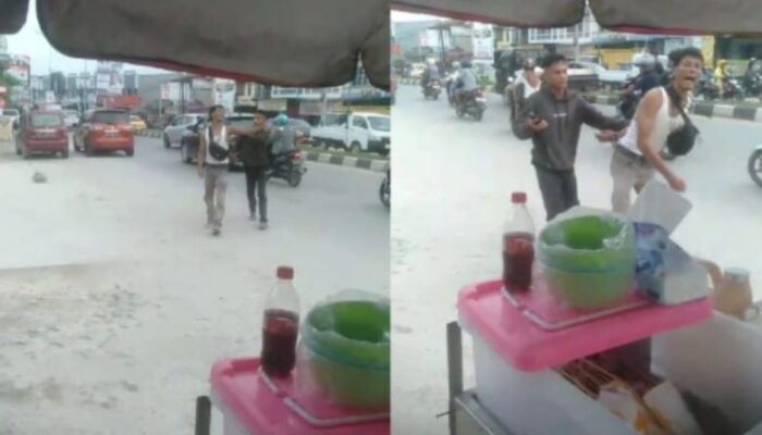 Viral Video Seorang Pria Mengamuk Tendang Pedagang Somay di Kendari