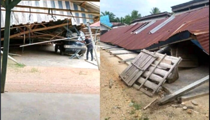 Diterjang Angin Kencang, Bangunan Pasar Mowila Konawe Selatan Ambruk