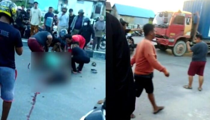 Kecelakaan Maut di Jembatan Teluk Kendari Truk Kontainer vs Motor, 1 Tewas