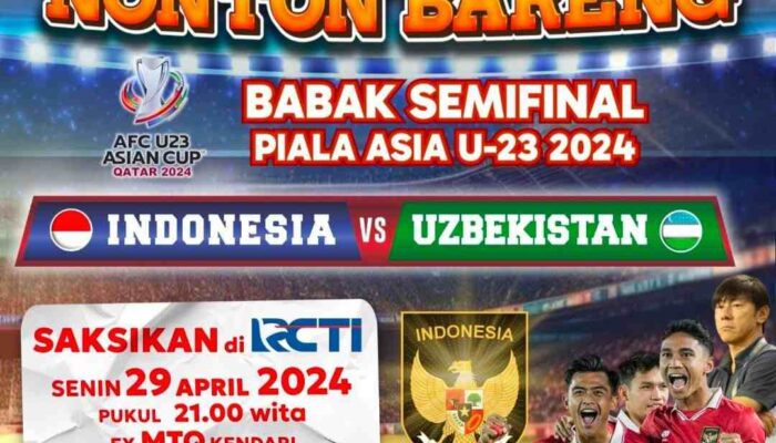 Daftar Lokasi Nobar Semifinal Indonesia vs Uzbekistan AFC 2024 di Kendari