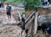 Jembatan Darurat Penghubung Konawe-Konut di Meluhu, Kembali Dibongkar Warga