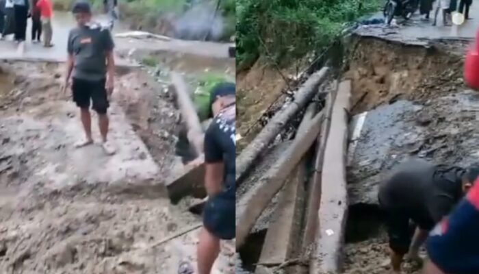 Jembatan Darurat Penghubung Konawe-Konut di Meluhu, Kembali Dibongkar Warga