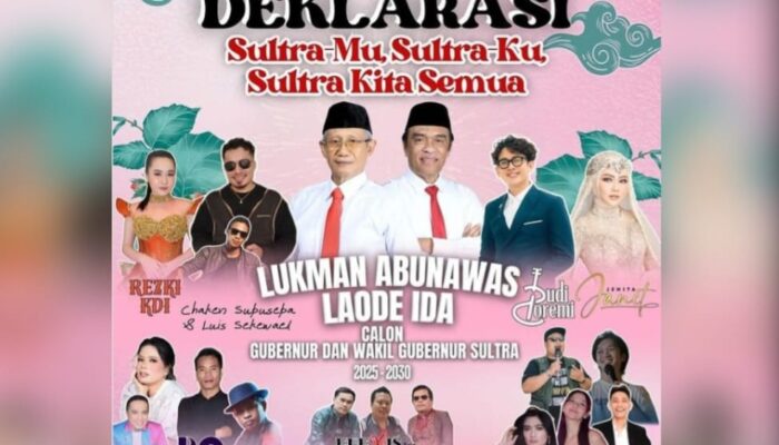 Gelar Deklarasi, Lukman Abunawas-La Ode Ida Berdayakan Talent Lokal Isi Hiburan