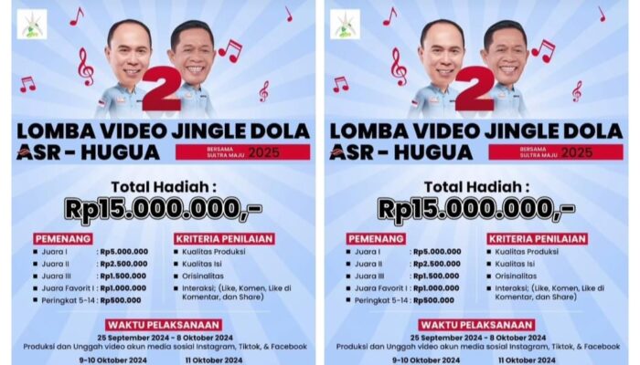 ASR-Hugua Adakan Lomba Video Jingle Dola Berhadiah Uang Jutaan Rupiah