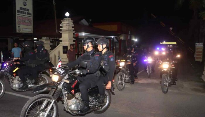 Ratusan Personel Polresta Kendari Dikerahkan Gelar Patroli Skala Besar Jelang Pilkada